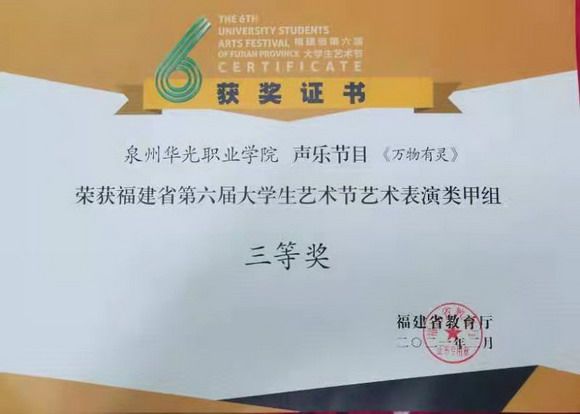 喜讯丨我校师生在福建省第六届大学生艺术节中获奖