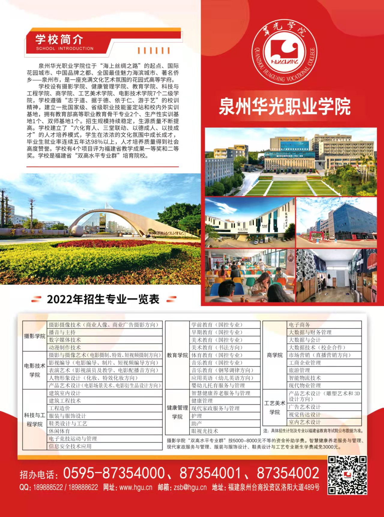 2022年招生专业一览表